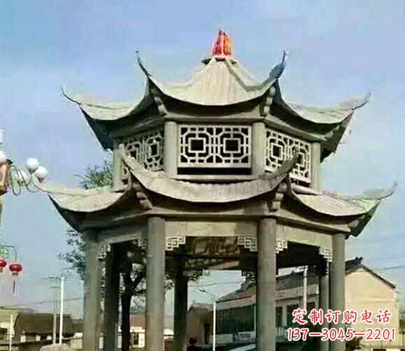 烟台仿古石凉亭石雕 (2)