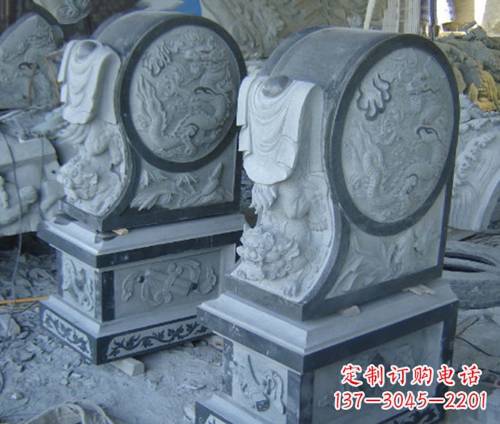 烟台仿古石门墩招财抱鼓石