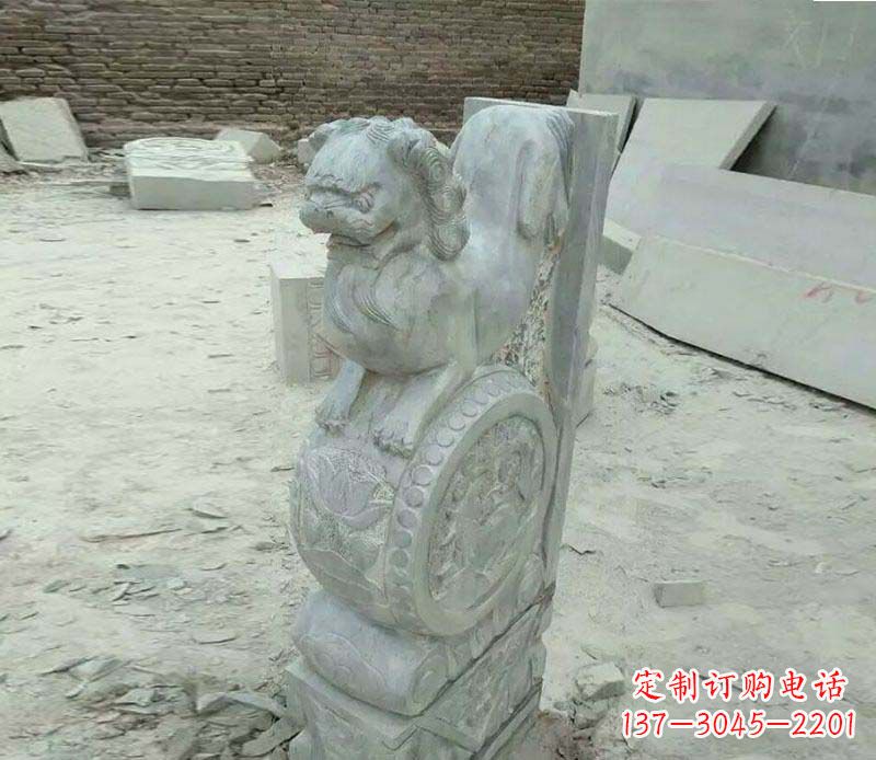 烟台仿古石门墩招财抱鼓石石雕