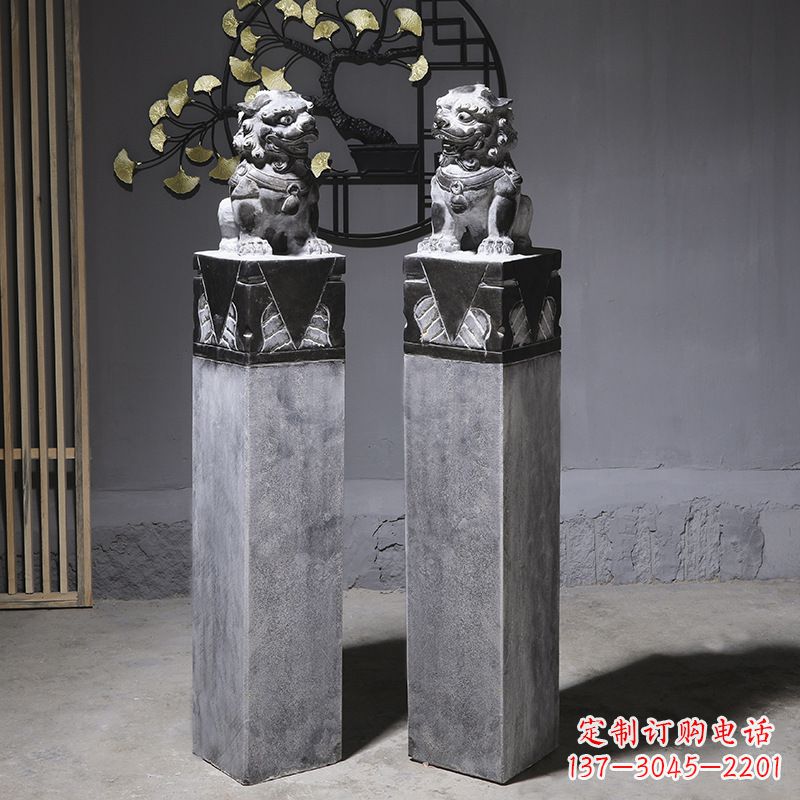 烟台仿古石狮子雕塑