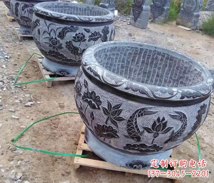 烟台仿古石水缸石浮雕石雕 (2)