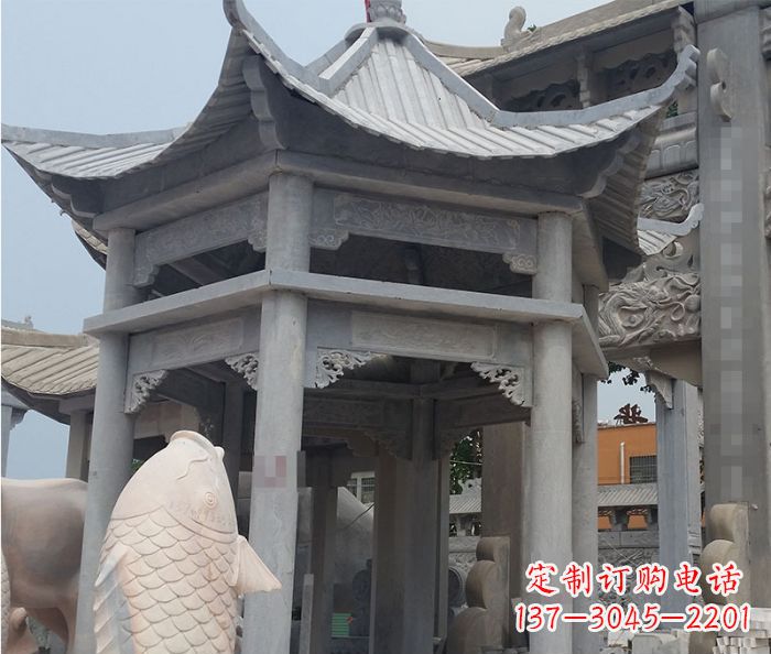烟台仿古双层石雕凉亭 (3)