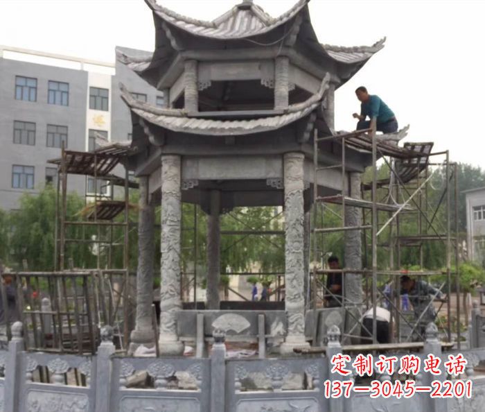 烟台仿古双层石雕凉亭 (5)