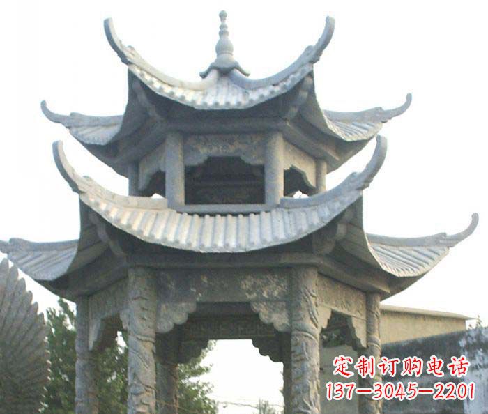 烟台仿古双层石雕凉亭 (2)