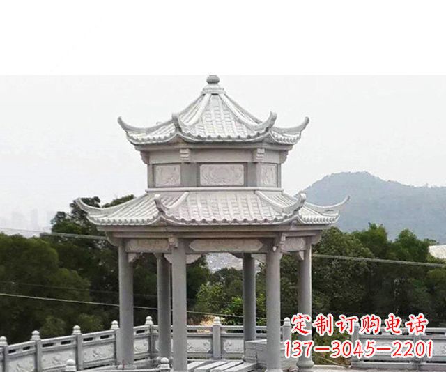 烟台仿古双层石雕凉亭 (6)