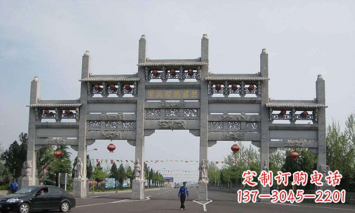 烟台精美仿古石雕牌坊雕塑