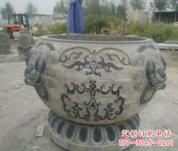 烟台仿古圆形水缸石雕