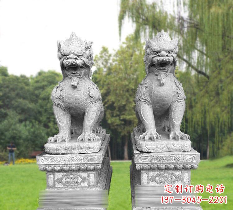烟台仿古坐式麒麟石雕