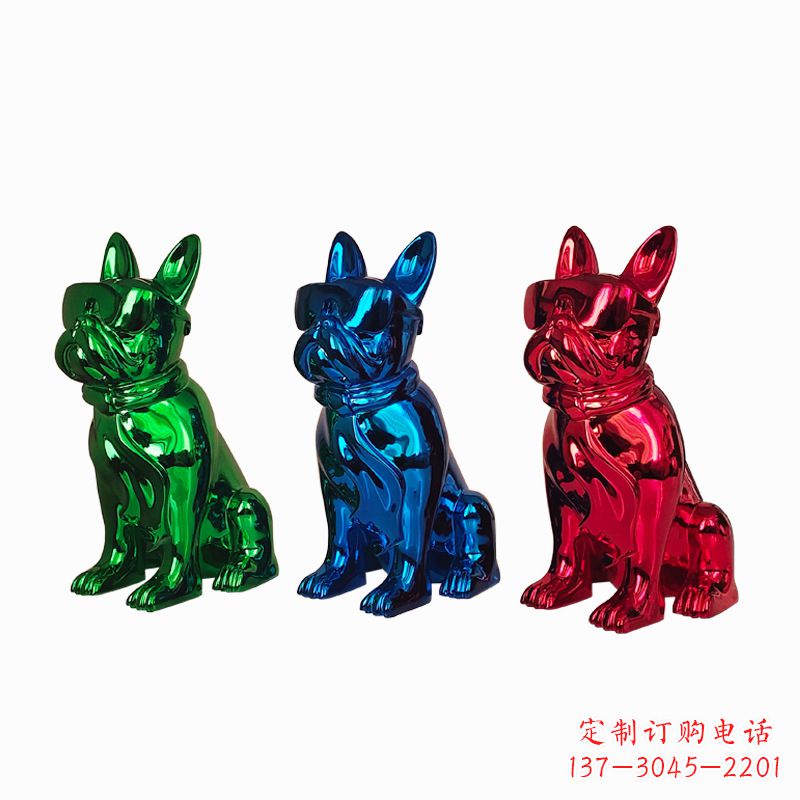 烟台仿琉璃斗牛犬生肖狗雕塑
