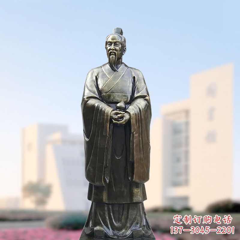 烟台仿铜玻璃钢扁鹊雕塑