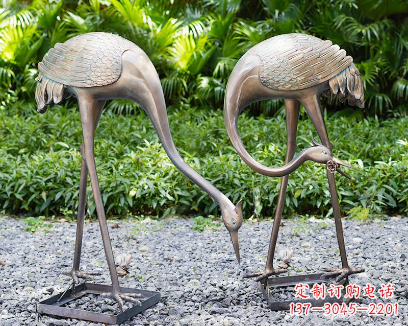 烟台传统文化铸造仙鹤雕塑