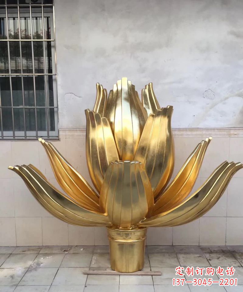 烟台精美不锈钢荷花雕塑