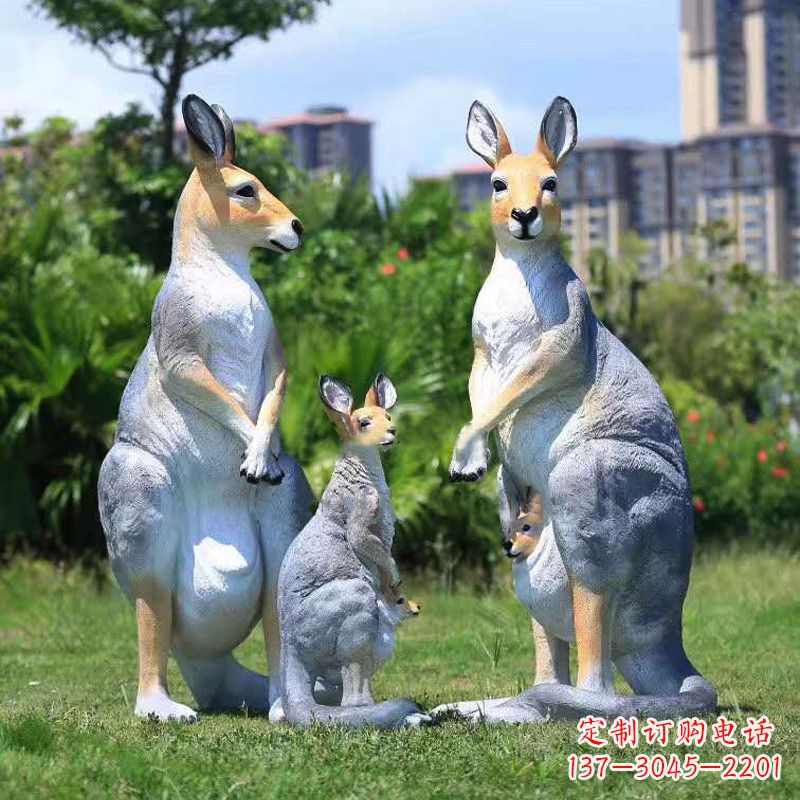 烟台仿真袋鼠玻璃钢雕塑