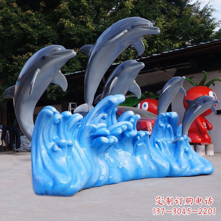 烟台仿真海豚玻璃钢雕塑