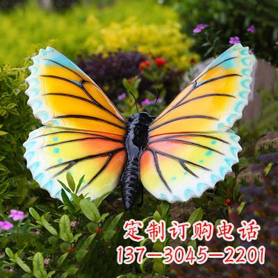 烟台仿真蝴蝶_黄蓝色80x68x35