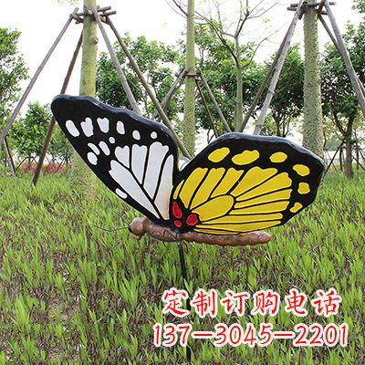 烟台仿真蝴蝶_黄白黑款100x95x60