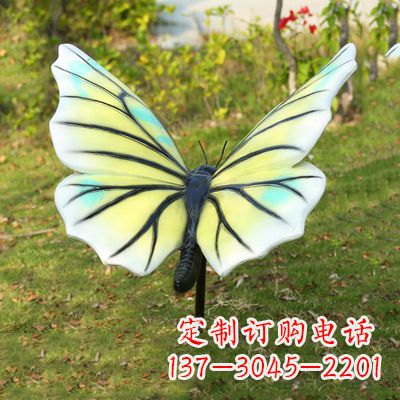 烟台仿真蝴蝶_浅黄白色80x76x40