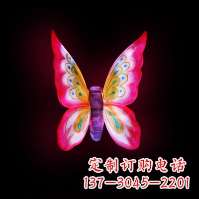 烟台仿真蝴蝶_小号红色发光款37x48x20