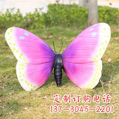 烟台仿真蝴蝶_紫白色款35x65x42