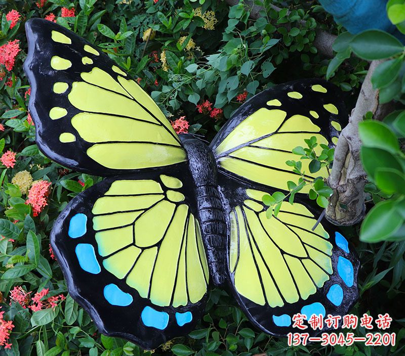 烟台仿真蝴蝶摆件玻璃钢雕塑