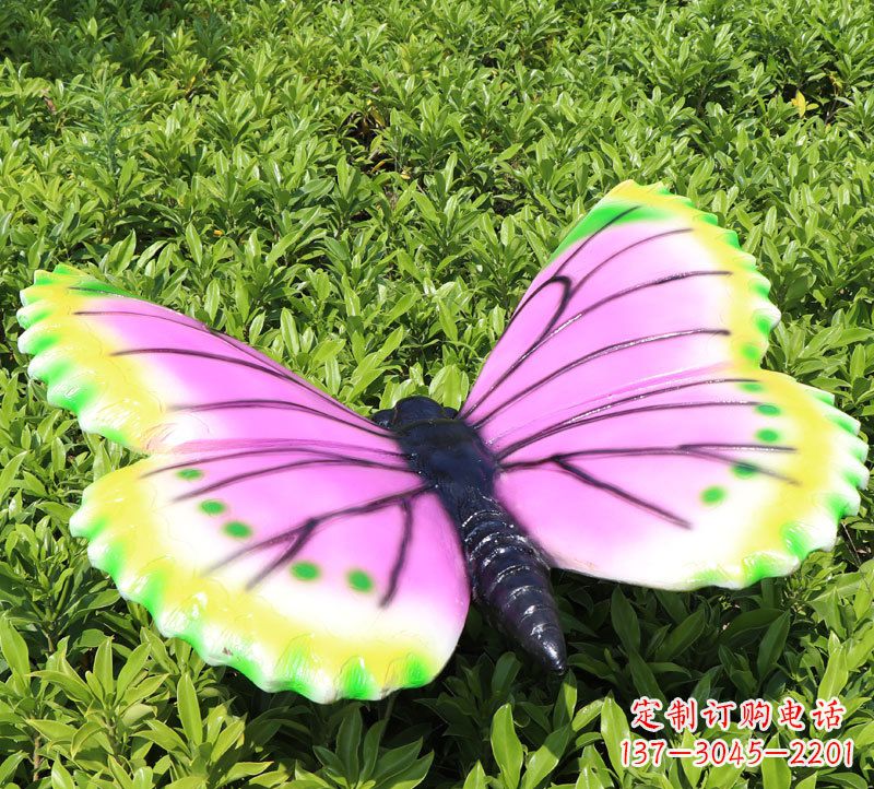 烟台仿真蝴蝶摆件彩绘动物雕塑