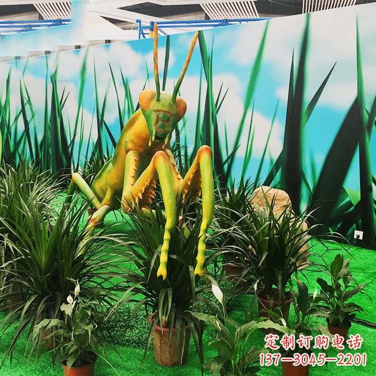 烟台优雅螳螂玻璃钢雕塑