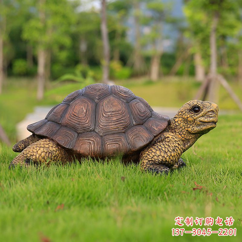 烟台玻璃钢乌龟雕塑草坪摆件