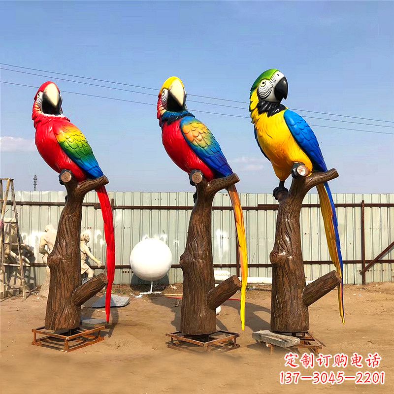 烟台玻璃钢鹦鹉雕塑