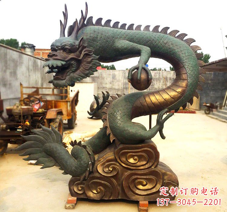 烟台精致铜雕飞龙珠