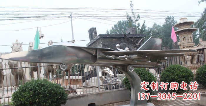 烟台中领雕塑精美不锈钢飞机雕塑
