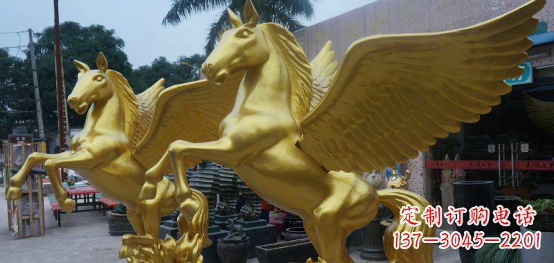 烟台飞马玻璃钢仿铜动物雕塑