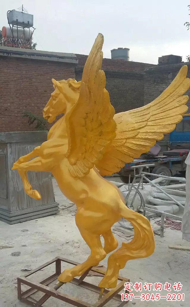 烟台飞马玻璃钢仿铜动物雕塑 (2)