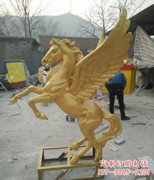 烟台飞马动物铜雕 (2)