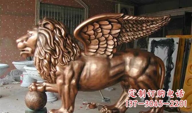 烟台飞狮玻璃钢仿铜动物雕塑