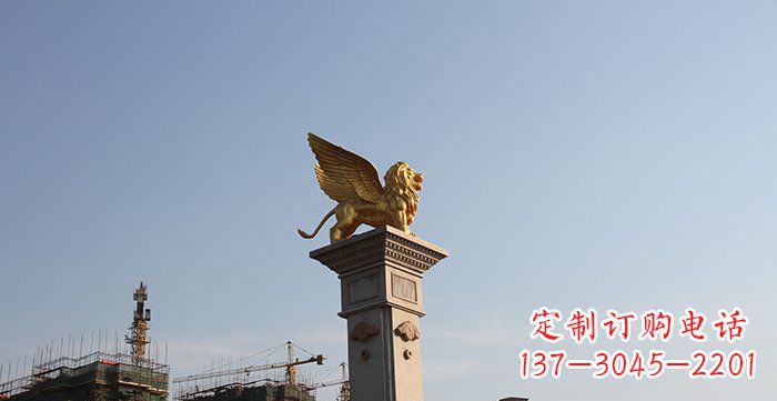 烟台飞狮黄铜室内狮子雕塑