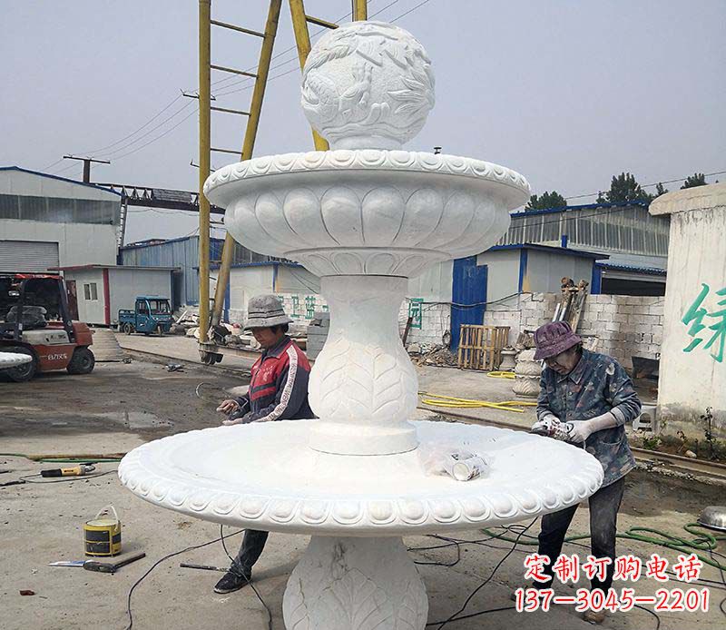 烟台风水球喷泉石雕1