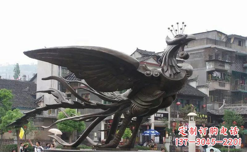 烟台凤凰公园景观铜雕