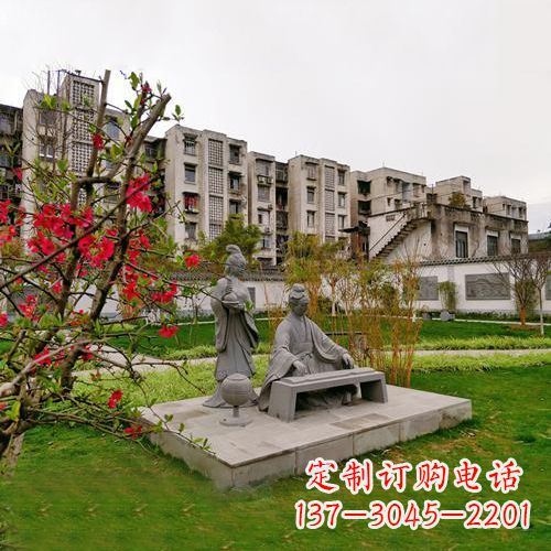烟台凤求凰司马相如与卓文君雕塑-小区园林历史人物情景雕塑