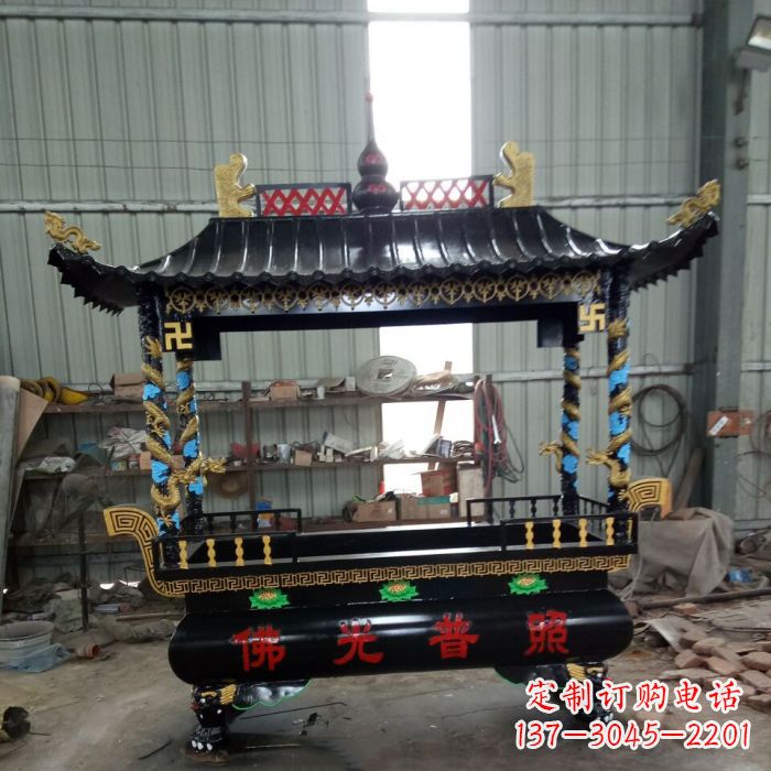 烟台浮雕龙纹 铜香炉