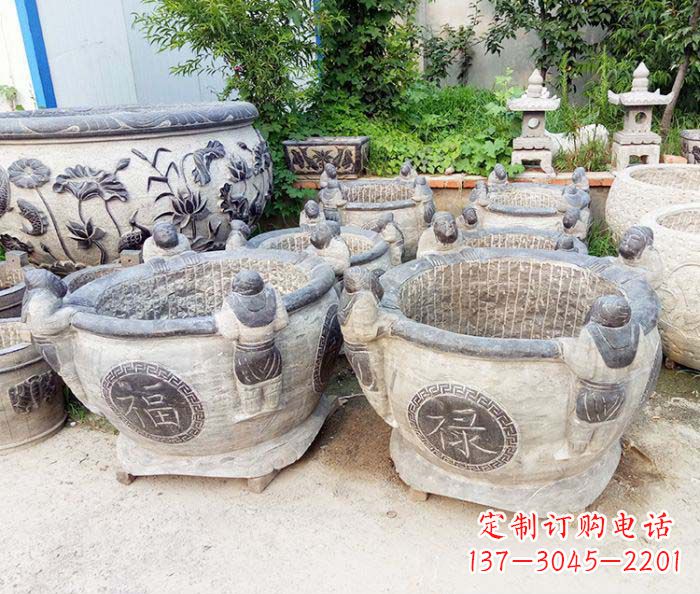 烟台福禄招财石雕水缸