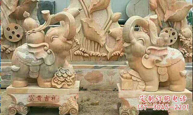 烟台祥和典雅 富贵吉祥大象石雕