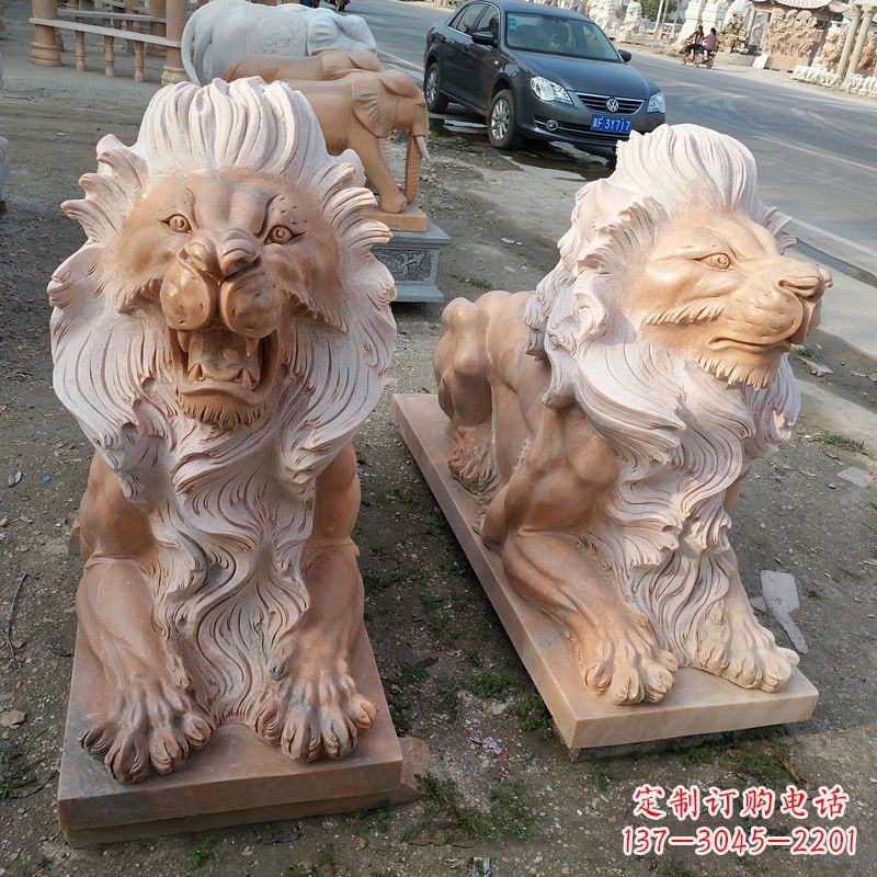 烟台港币狮子爬狮雕塑