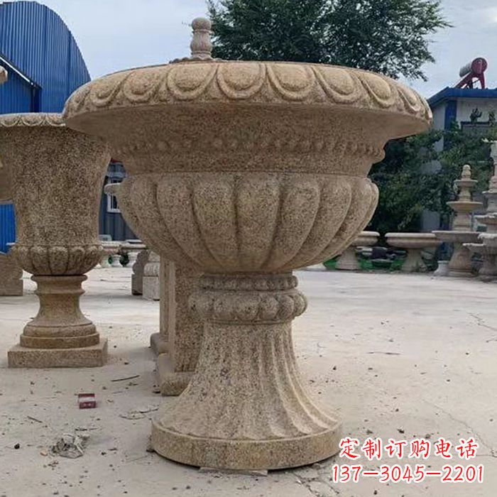 烟台高墩欧式石雕花盆
