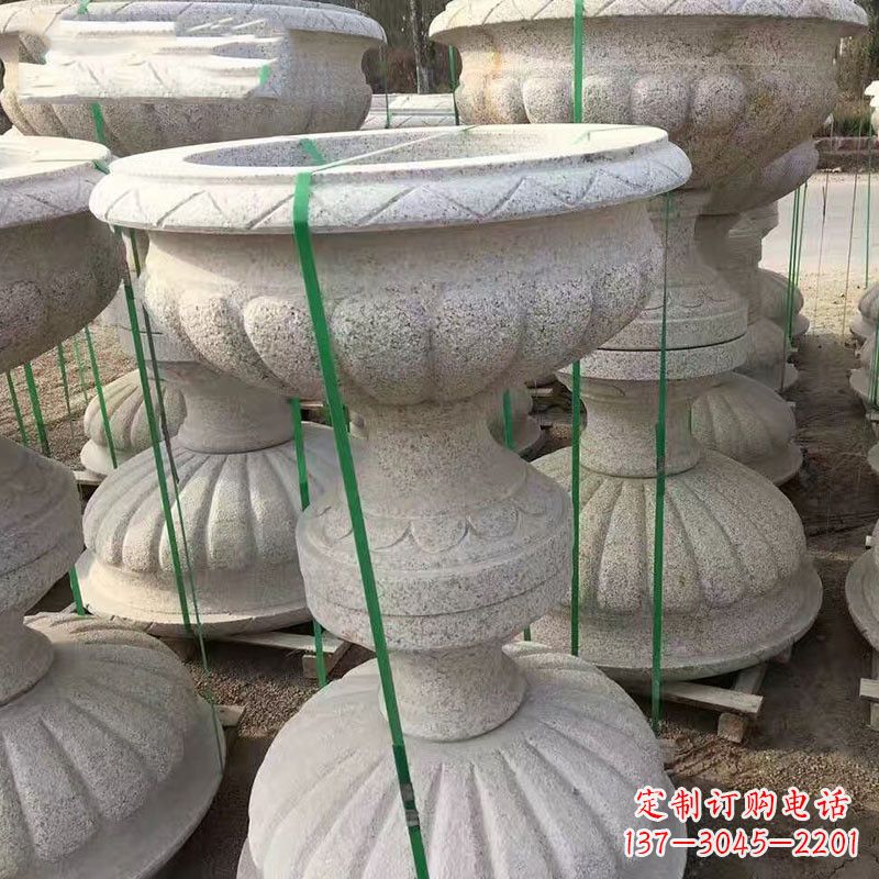 烟台高墩砂岩石雕花盆