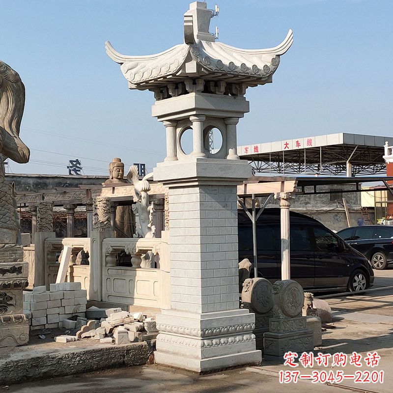 烟台高墩中式石雕灯笼