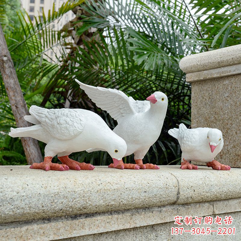 烟台纯美飞翔——手工鸽子雕塑
