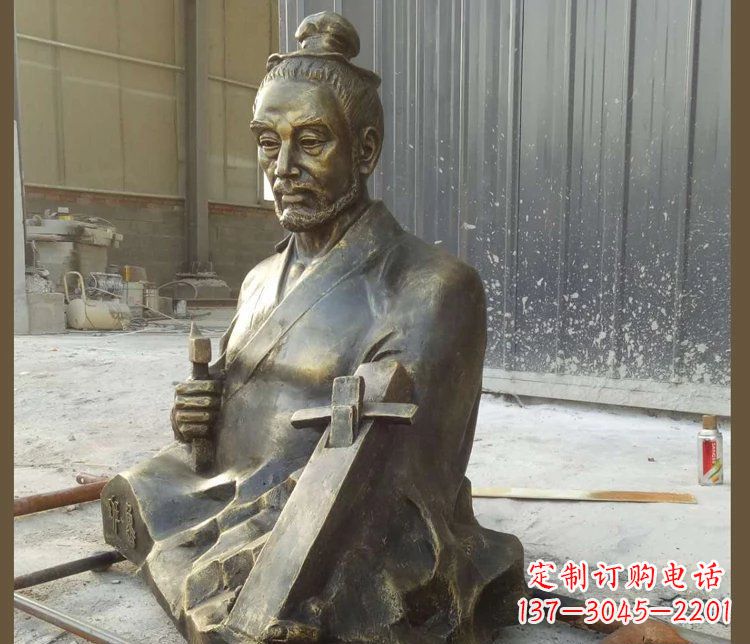 烟台青铜鲁班雕塑,赞颂传统工匠精湛技艺