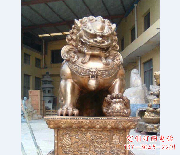 烟台精致装饰型汇丰狮子铜雕塑