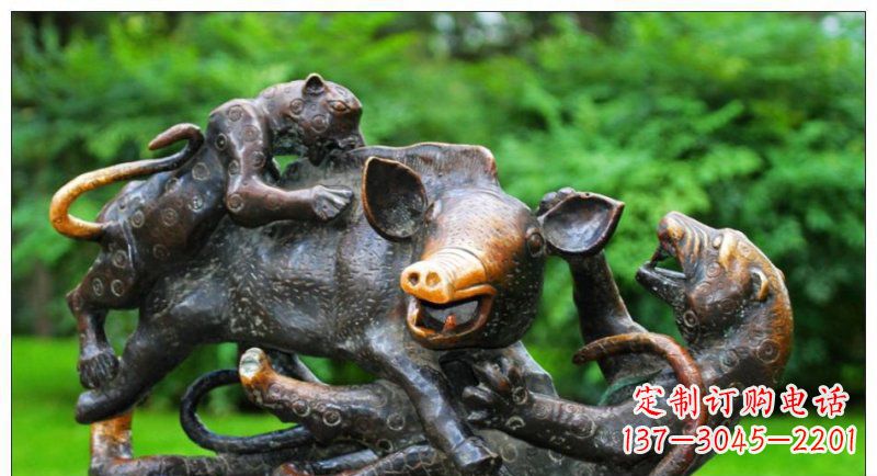 烟台艺术精美的豹子铜雕