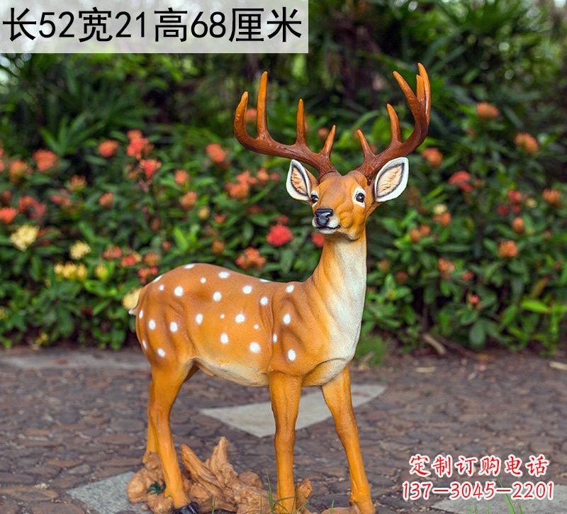 烟台精美制作玻璃钢仿真梅花鹿雕塑